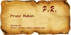 Prusz Ruben névjegykártya